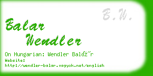 balar wendler business card